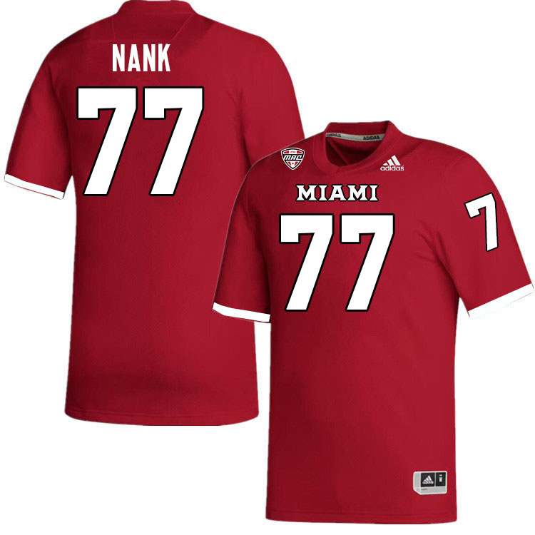 Miami University Redhawks #77 Charlie Nank College Football Jerseys Stitched-Red